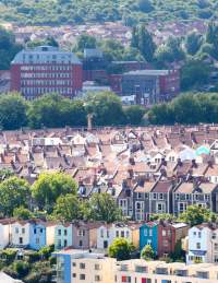 An aerial view of Bedminster in South Bristol in summer - credit Paul Box