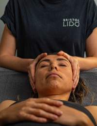 Person getting a facial at Lido Bristol