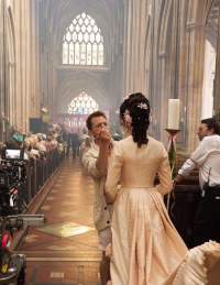 The Forsytes filming at St Mary Redcliffe Church in Bristol - credit Mammoth Screen
