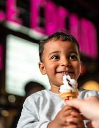 Child with ice cream in restaurant - credit Za Za Bazaar