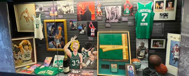 Celtics exhibit at the Sports Museum.
