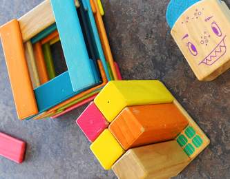 Building blocks and colorful toys for kids.