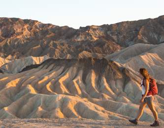 A hiker in Death Valley National Park in California