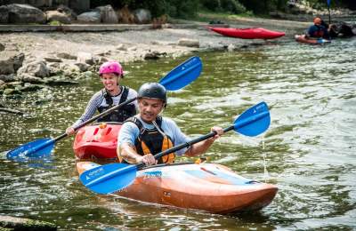 Kayaking the Marge Cline Whitewater Course in Yorkville, Illinois - #EnjoyAurora Blog