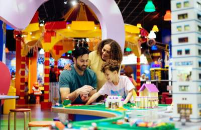 A family enjoying time together a Legoland Discovery Centre, Birmingham