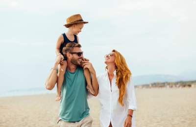 Family on the beach