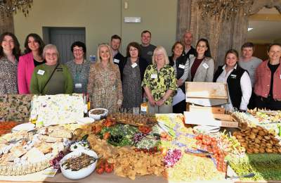 Hockney inspired grazing board with the East Yorkshire Local Food Network steering group members