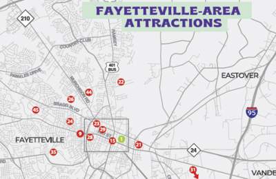 Fayetteville Attractions Map Screenshot