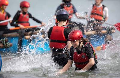 Children rafting at Cobnor Activities Centre