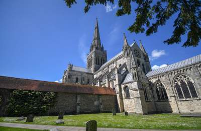 a view of Chichester Cathedral