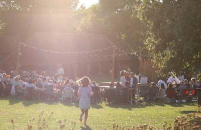 people watching theatre at Weald & Downland Museum