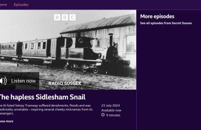 A webpage from BBC Sounds withan episode on the Sidlesham Snail