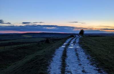 a view from The Trundle at sunset