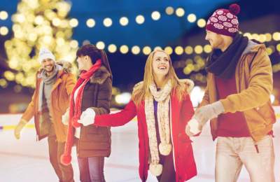 People skating on an ice rink