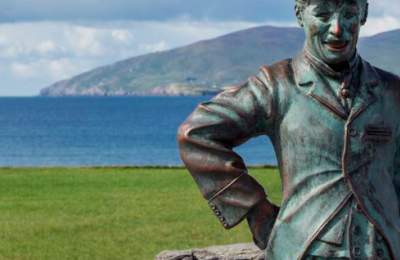 Visit waterville ring of kerry charlie chaplin famous statue failte irealnd content pool