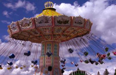 Lane County Fair Swings, Lane Events Center, Eugene, Oregon by Guenther Fuernsteiner