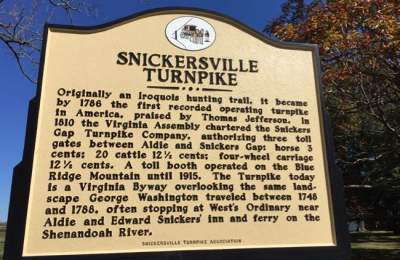 Snickersville Turnpike Historical Marker