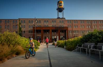 The exterior of Millwork Commons.