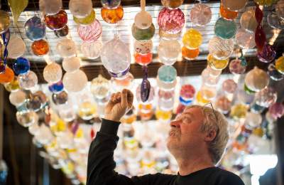 The Hot Shops art center's crystalized magma-made crafts will blow your mind, while they blow the glass!