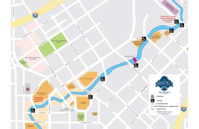 San Antonio River Walk  - ADA Map North Path/Museum Reach Accessibility Map