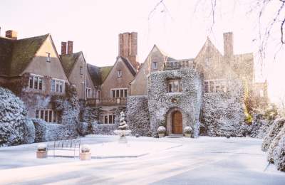 A snowy scene at Mallory Court Hotel