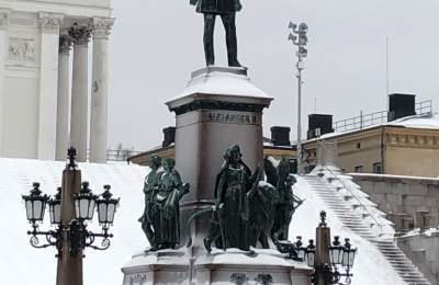 A statue in downtown Helsinki, Finland