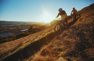 Bikers at sunset