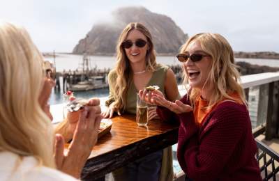 Group dining on the bay in Morro Bay