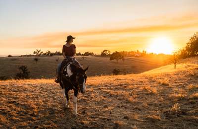 Girl riding a horse