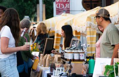 SLO CAL Crafted Pop Up Booth at the Downtown SLO Farmer's Market