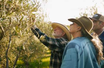 Owners of Life Elements meeting with Farmer and checking tree