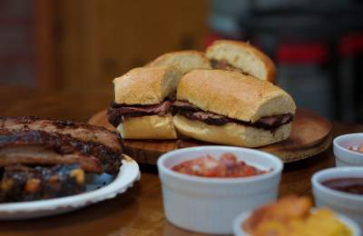 Barbecue Trip Tip and Sandwich
