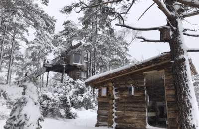 sauna i snøen