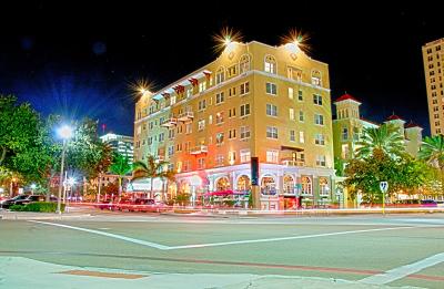 The Ponce de Leon Hotel at night