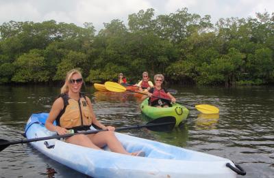 Kayaking mangrove lined bays