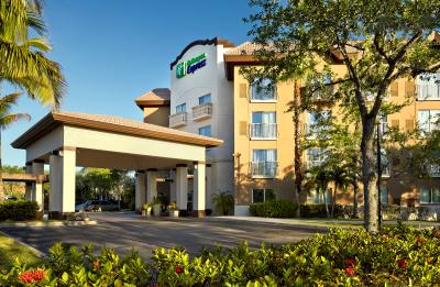 The Holiday Inn Express and Suites at the corner of 5th Avenue and Davis Blvd.