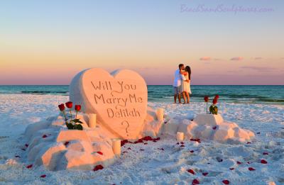 Marriage Proposal Sand Sculptures
