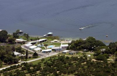 aerial photo of resort