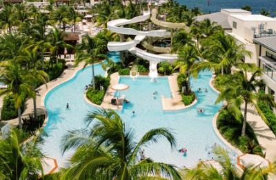 Waterslides at Harborside Pool Club