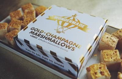 These marshmallows are cooked with champagne, then hand covered with 24 karat edible gold.