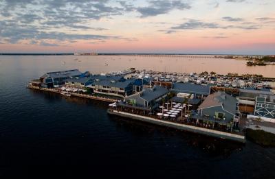 Aerial view of Village at Sunset