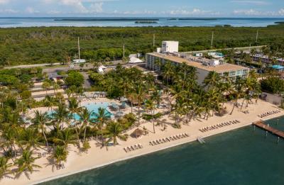 An aerial view of Amara Cay