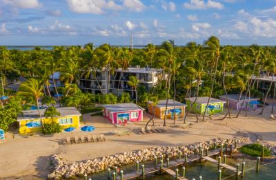 An aerial view of the cottage at La Siesta in Islamorada.