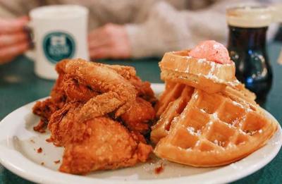Fried Chicken & Waffle - #1 order at Metro Diner