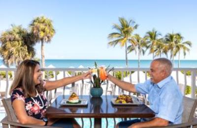 Captain's Catch Restaurant features panoramic views of the Gulf