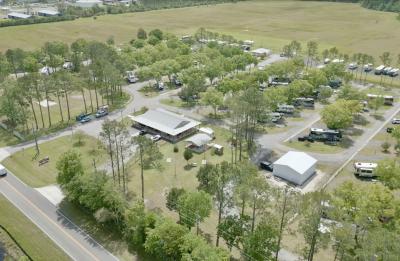Aerial shot of Stagecoach RV in Saint Augustine.