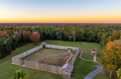 Fort King National Historic Landmark at sunset