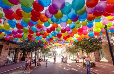 Bubble Alley above the streets of historic downtown Pensacola