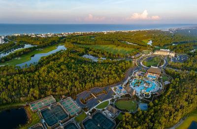 Camp Creek Inn property, amenities, and golf course