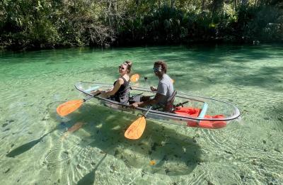 Clear kayaks let you see straight into the springs for a one-of-a-kind Florida experience!